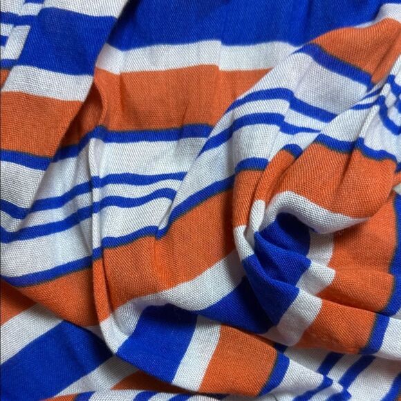 Blue and Orange Geometric Pattern Infinity Scarf Gators Colors - Picture 6 of 8